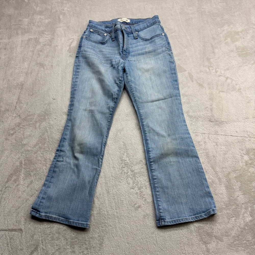 Madewell Cali Demi-Boot Jeans Women's 26 Petite Light Blue High Rise Flare Denim